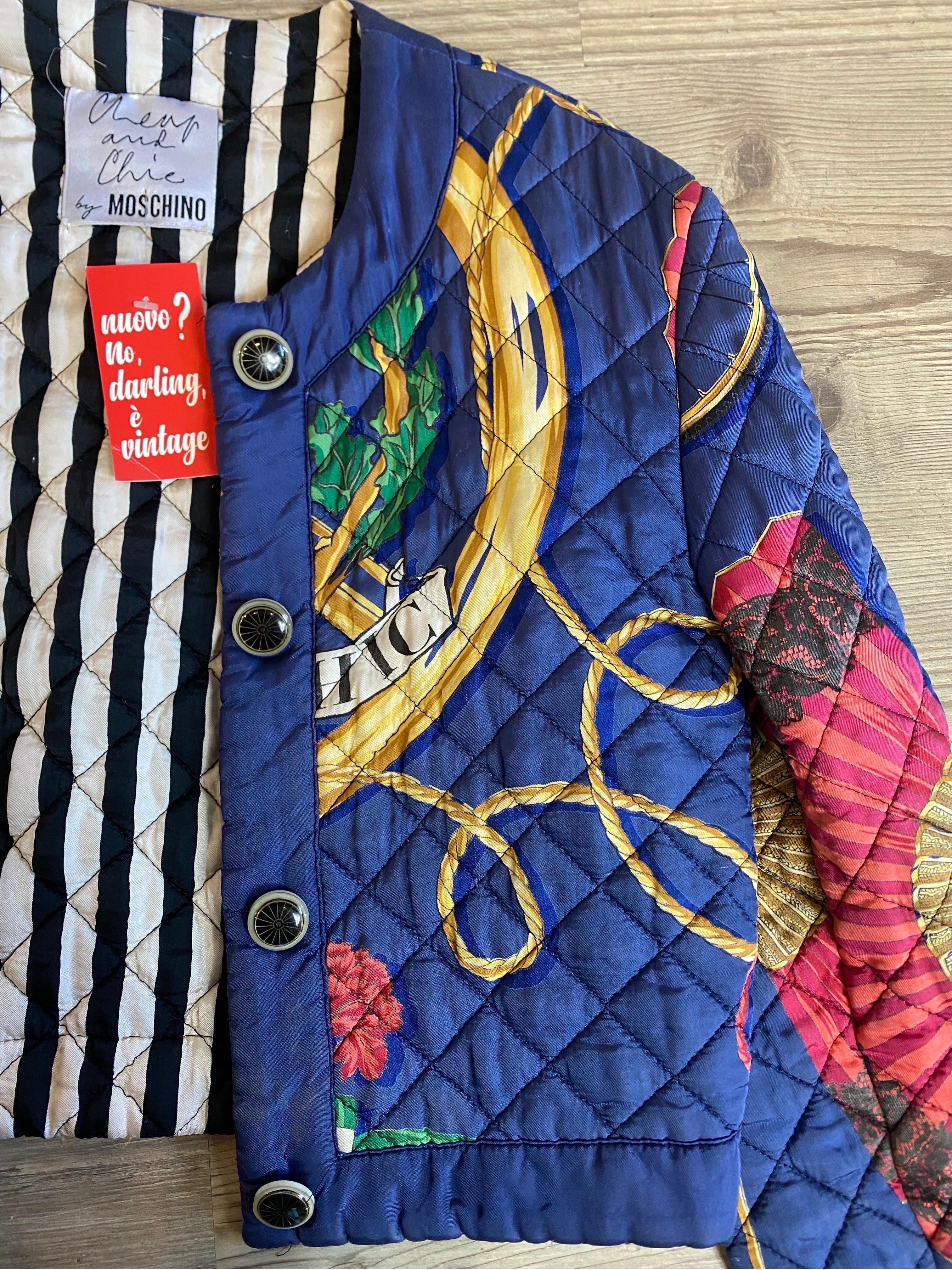 Rare Vintage Cheap and Chic jacket Moschino For Sale 7