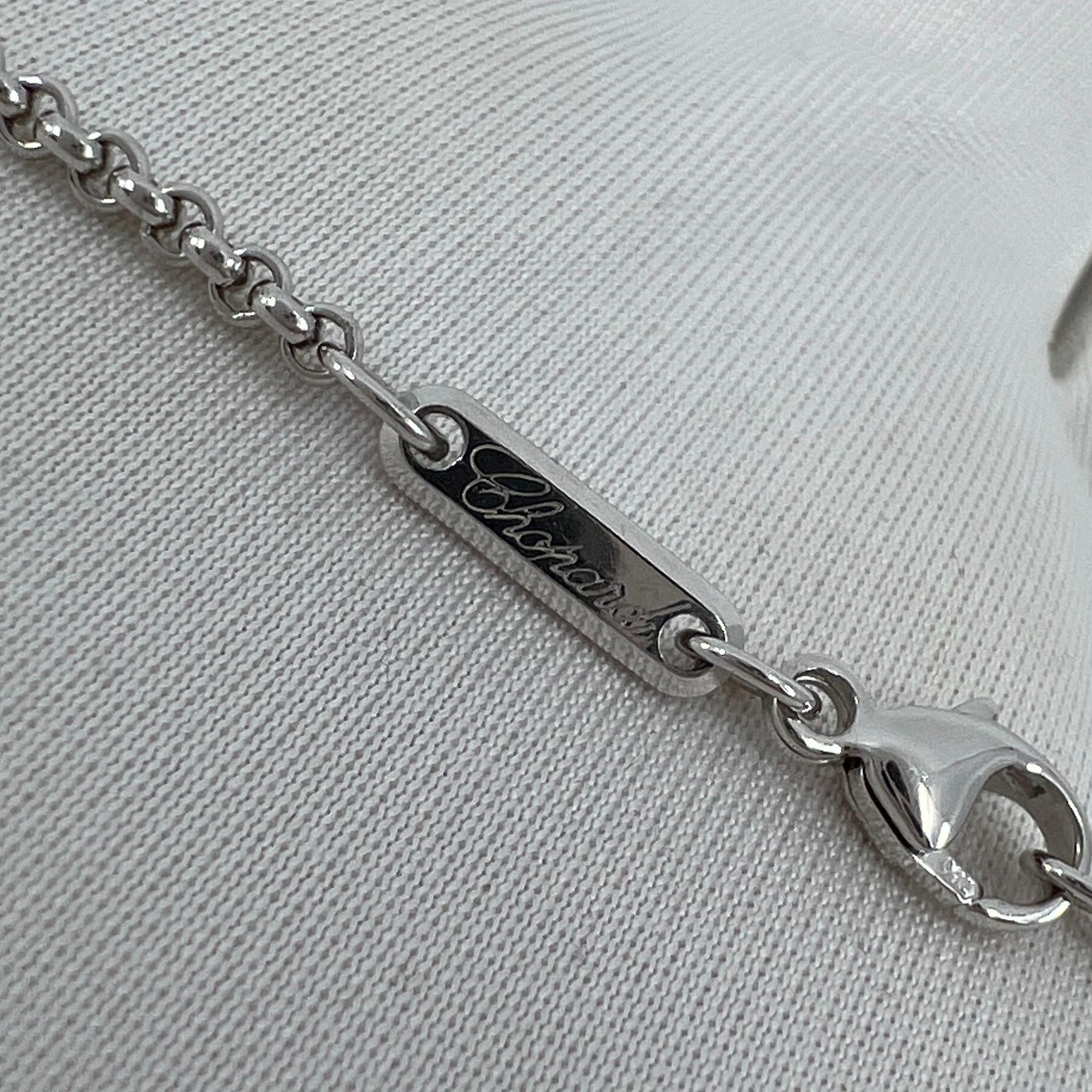 Women's or Men's Rare Vintage Chopard Happy Diamonds Cross 18 Karat White Gold Pendant Necklace