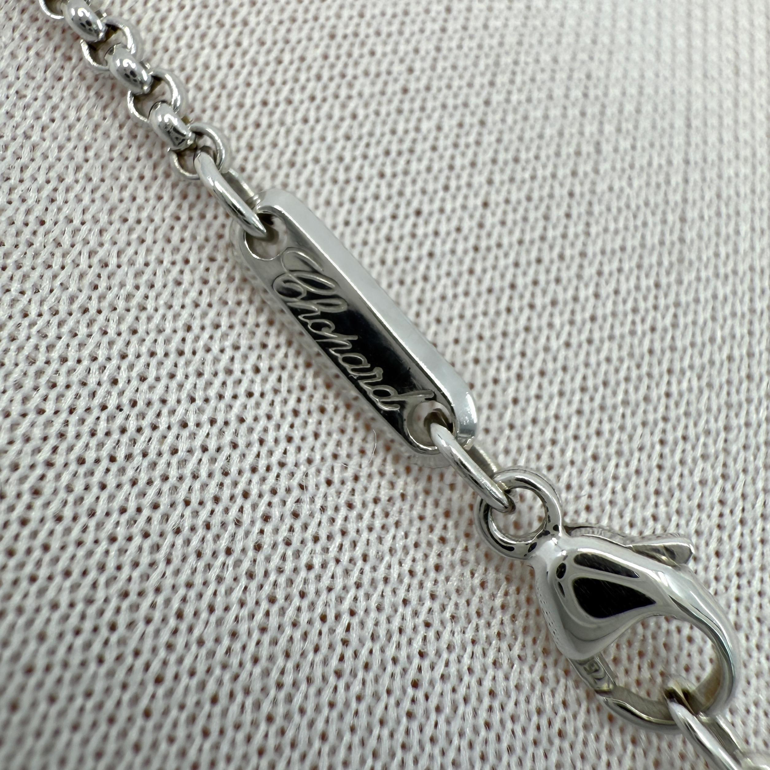 Rare Vintage Chopard Happy Diamonds Cross 18 Karat White Gold Pendant Necklace For Sale 4