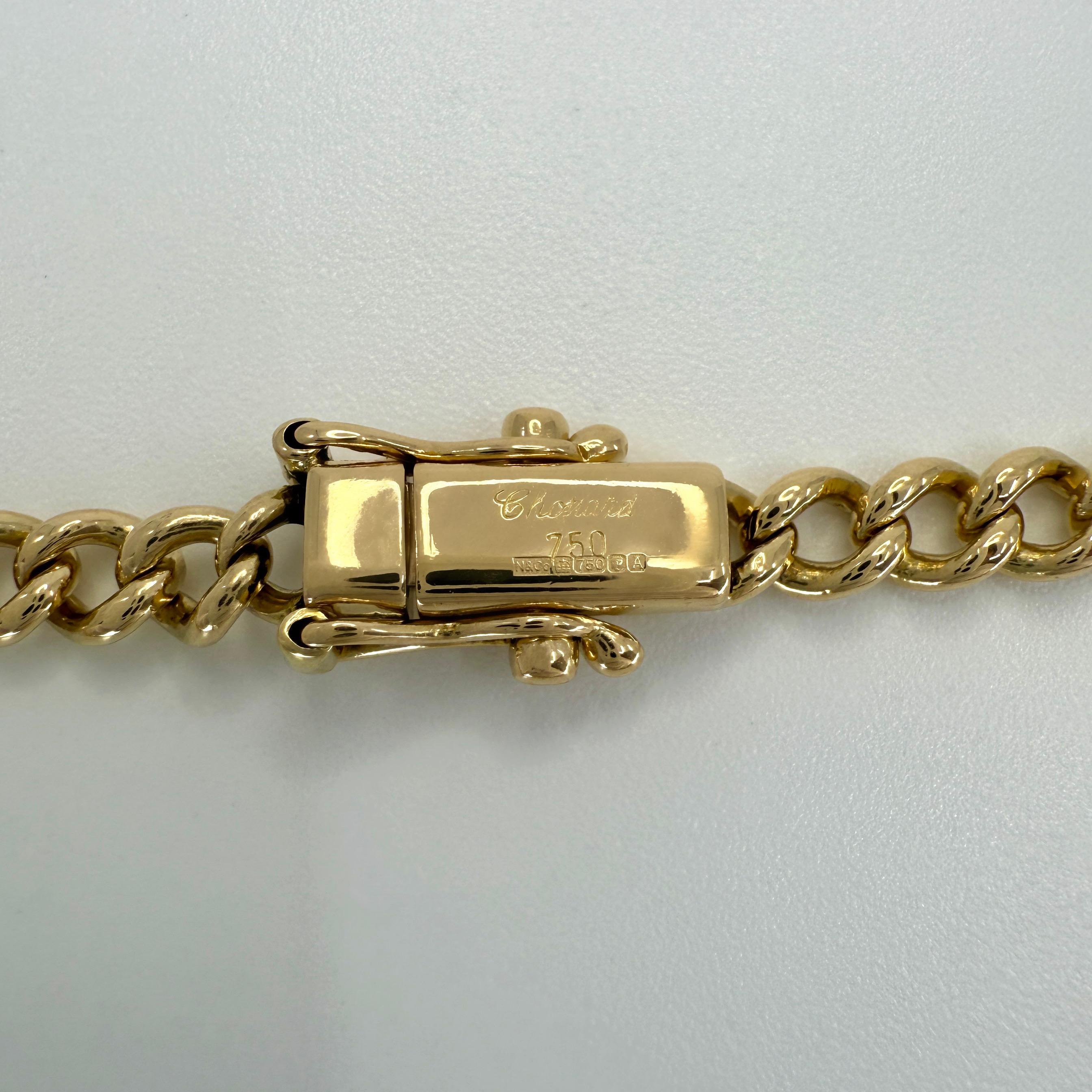Seltenes Vintage Chopard Love Heart Happy Diamonds Curb-Armband 18k Gelbgold im Angebot 1