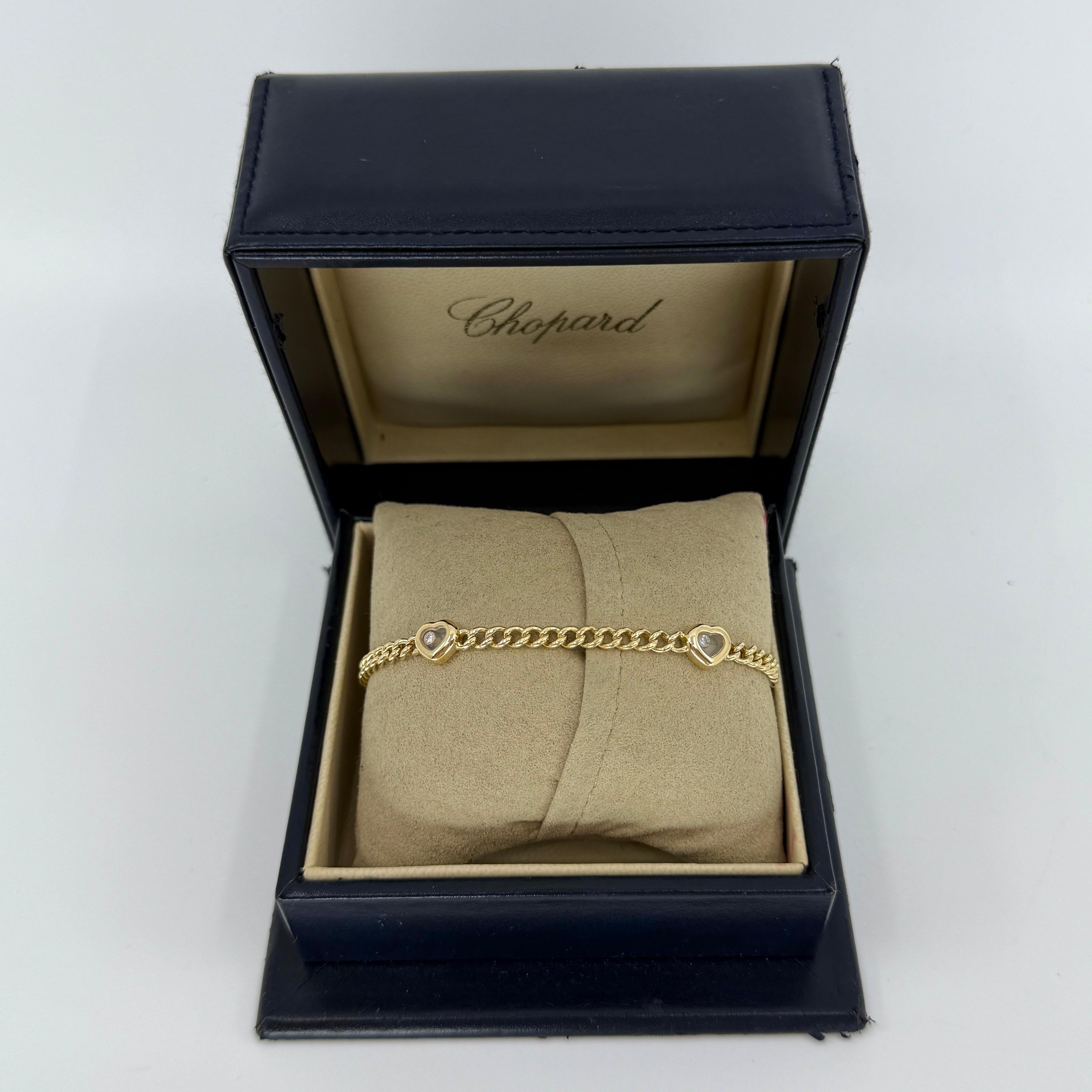 Raro Bracciale Chopard d'epoca con cuore d'amore e diamanti, oro giallo 18 ct. in vendita 3