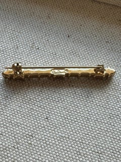 Rare Vintage Christian Dior Brooch with Baguette Style White & Red Stones
