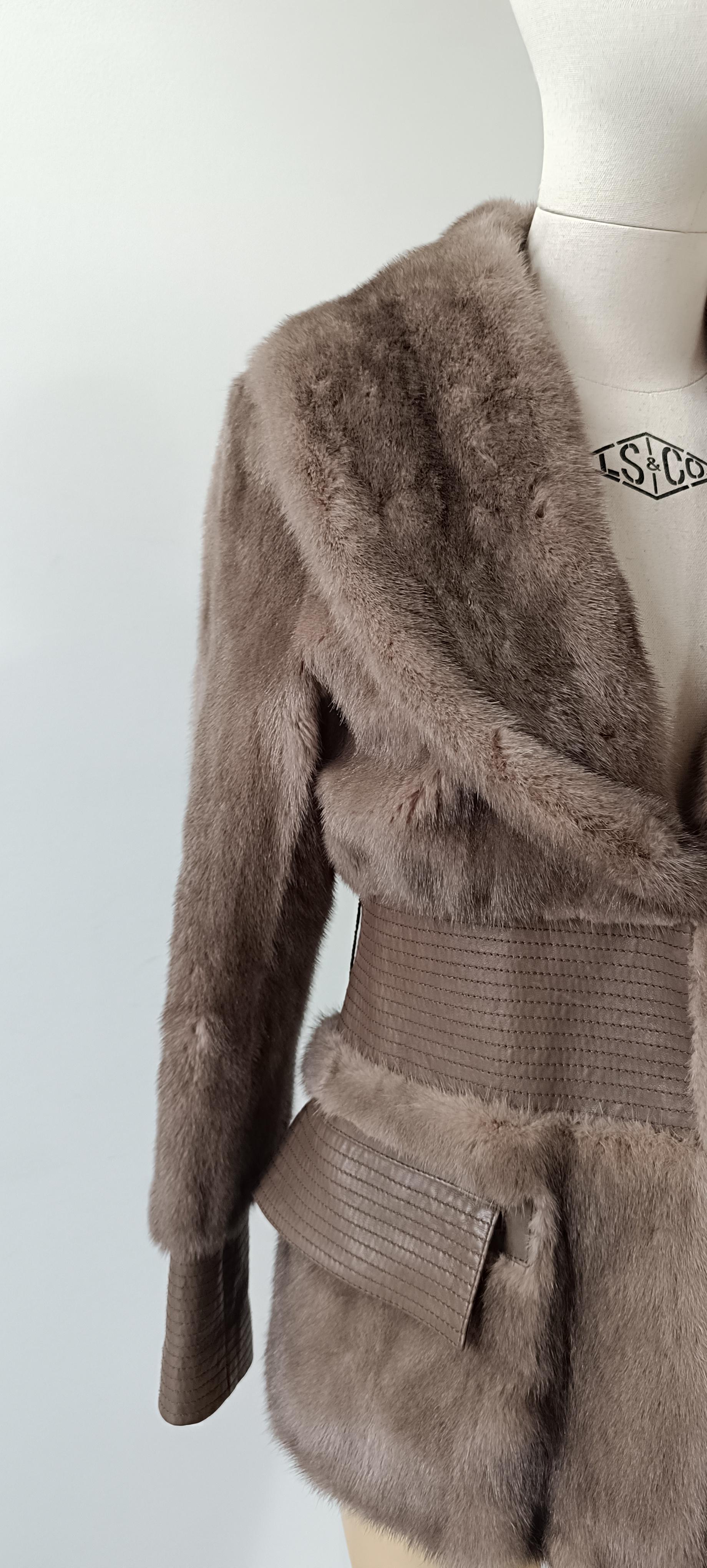 Brown Rare! Vintage Christian Dior & John Galliano 2007 Mink Fur Jacket For Sale