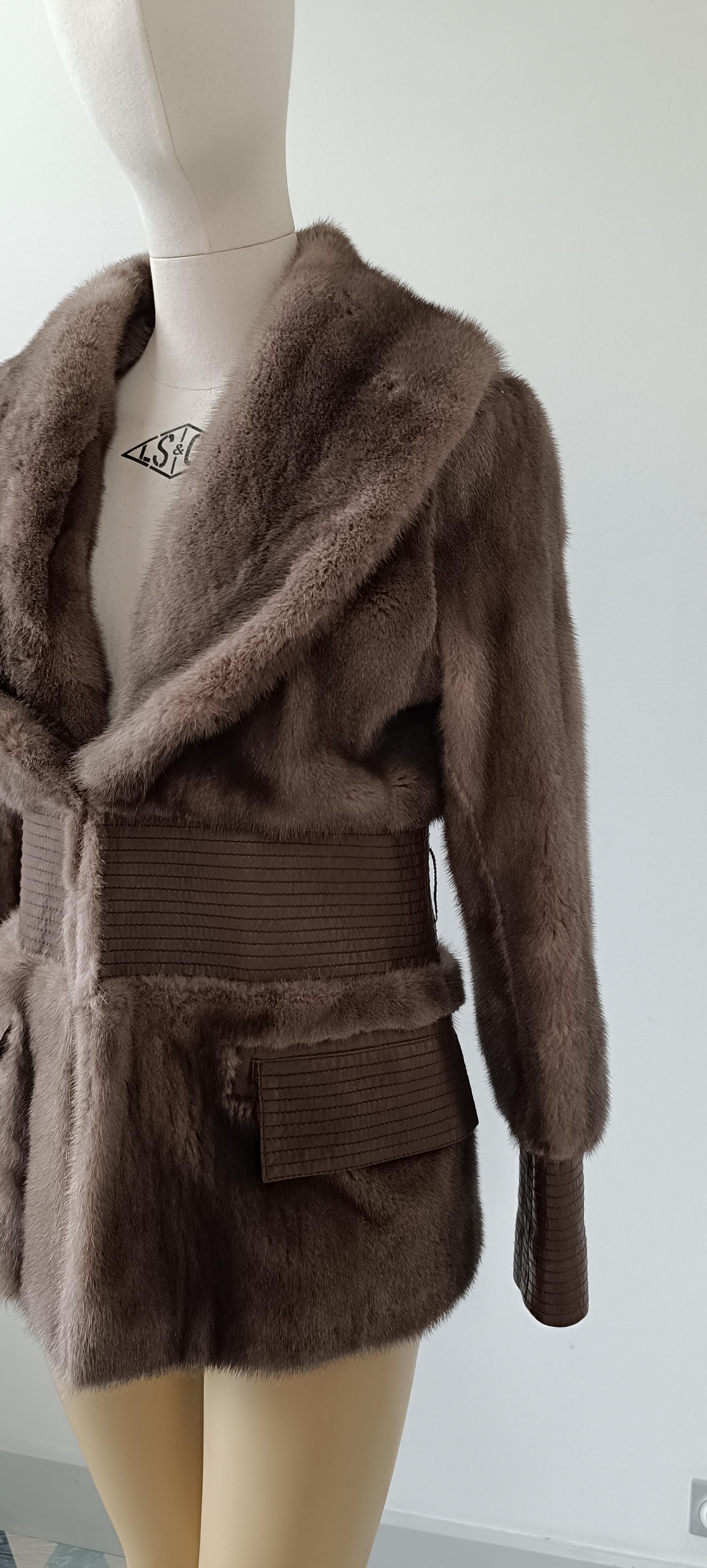 Rare! Vintage Christian Dior & John Galliano 2007 Mink Fur Jacket In Excellent Condition For Sale In Алматинский Почтамт, KZ