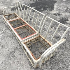 Rare Vintage Coastal Heywood Wakefield Rattan Sofa