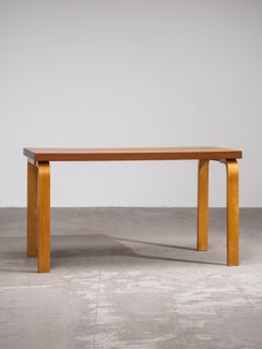 Rare table basse vintage par Artek, teck et bouleau, Finlande, circa 1960