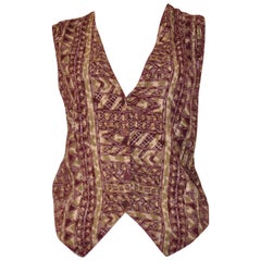 Rare Vintage Collezioni Gianni Versace Men's Ikat Print Waistcoat
