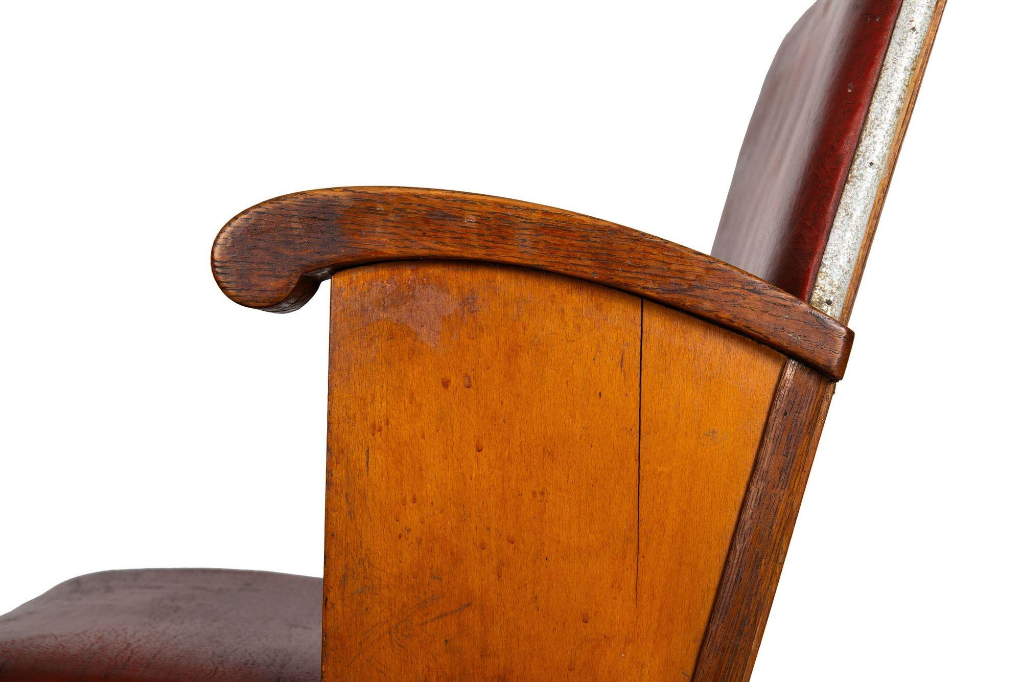 Rare Vintage Danish Modern Cinema Theater Arm Chair circa 1950 9