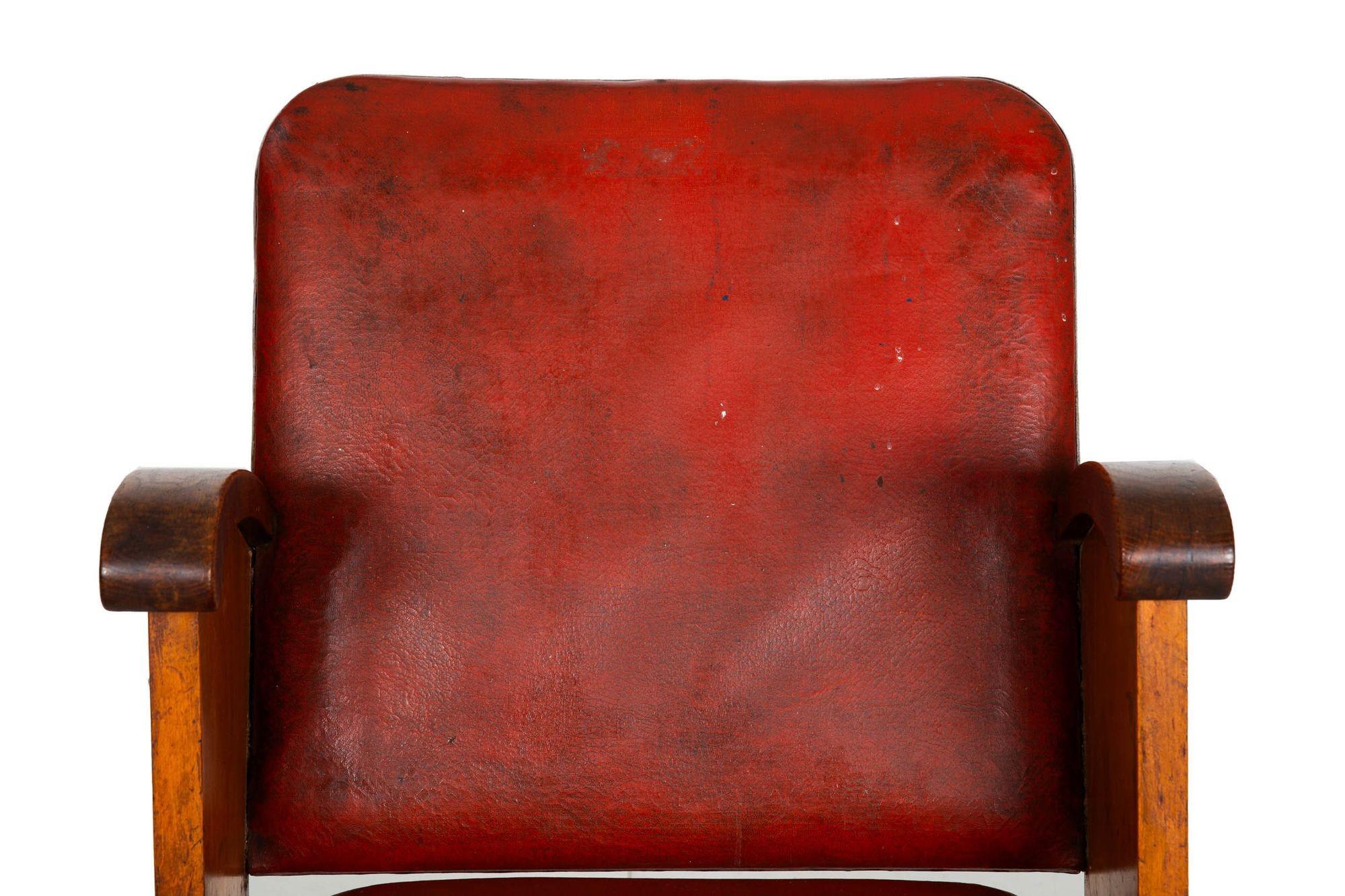 Steel Rare Vintage Danish Modern Cinema Theater Arm Chair circa 1950