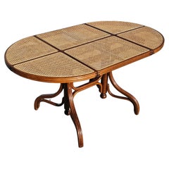 Rare Vintage Dining Table with Cane Top by Mundus, Made in Yugoslavia in 1960s