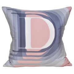 Rare Vintage Dior Silk Scarf and Irish Linen Cushion Pillow Ballet Pink Gray