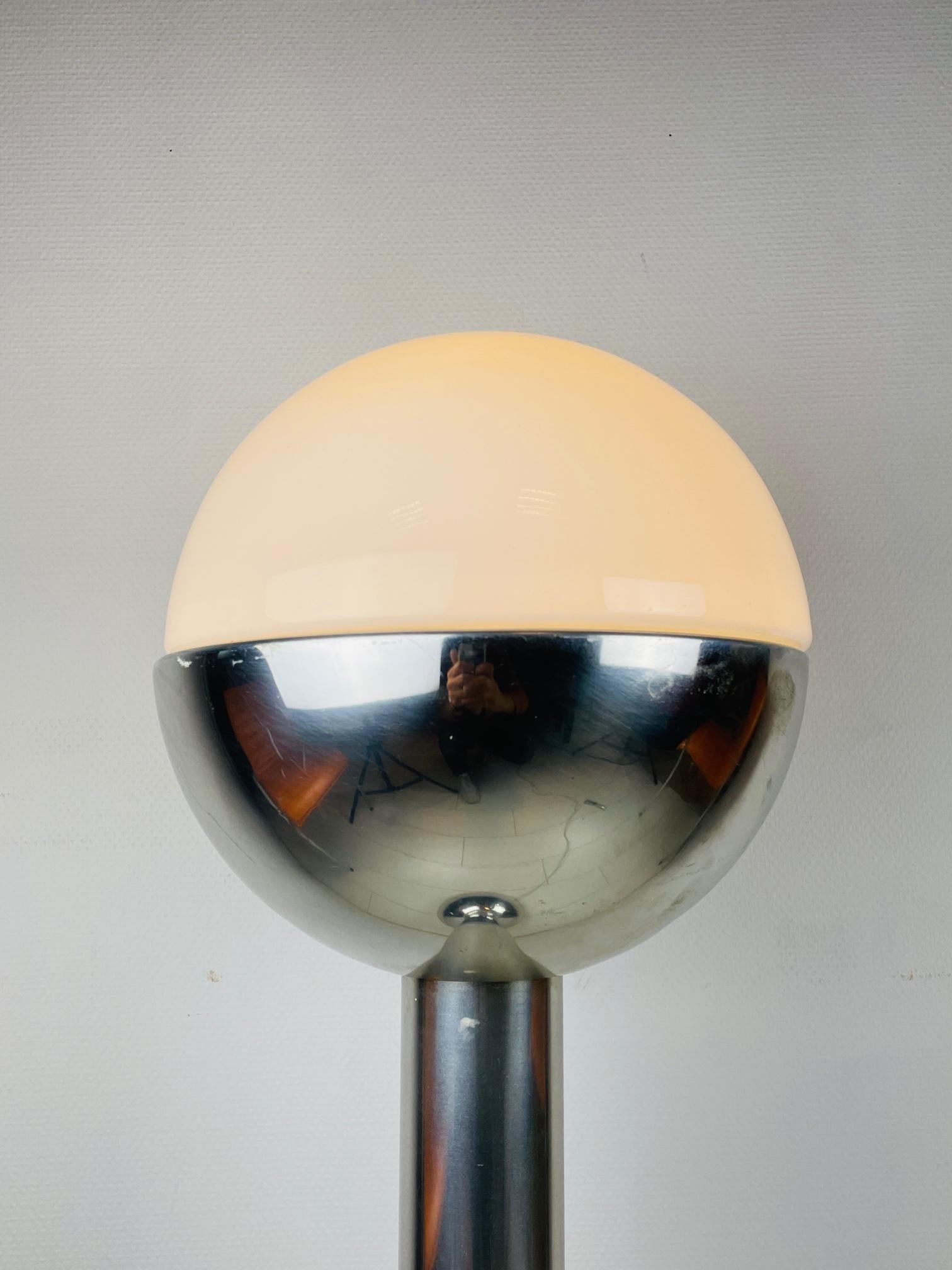 Milk Glass Rare Vintage Doria Leuchten Design Lamp, Unique Large Space Age Floorlamp