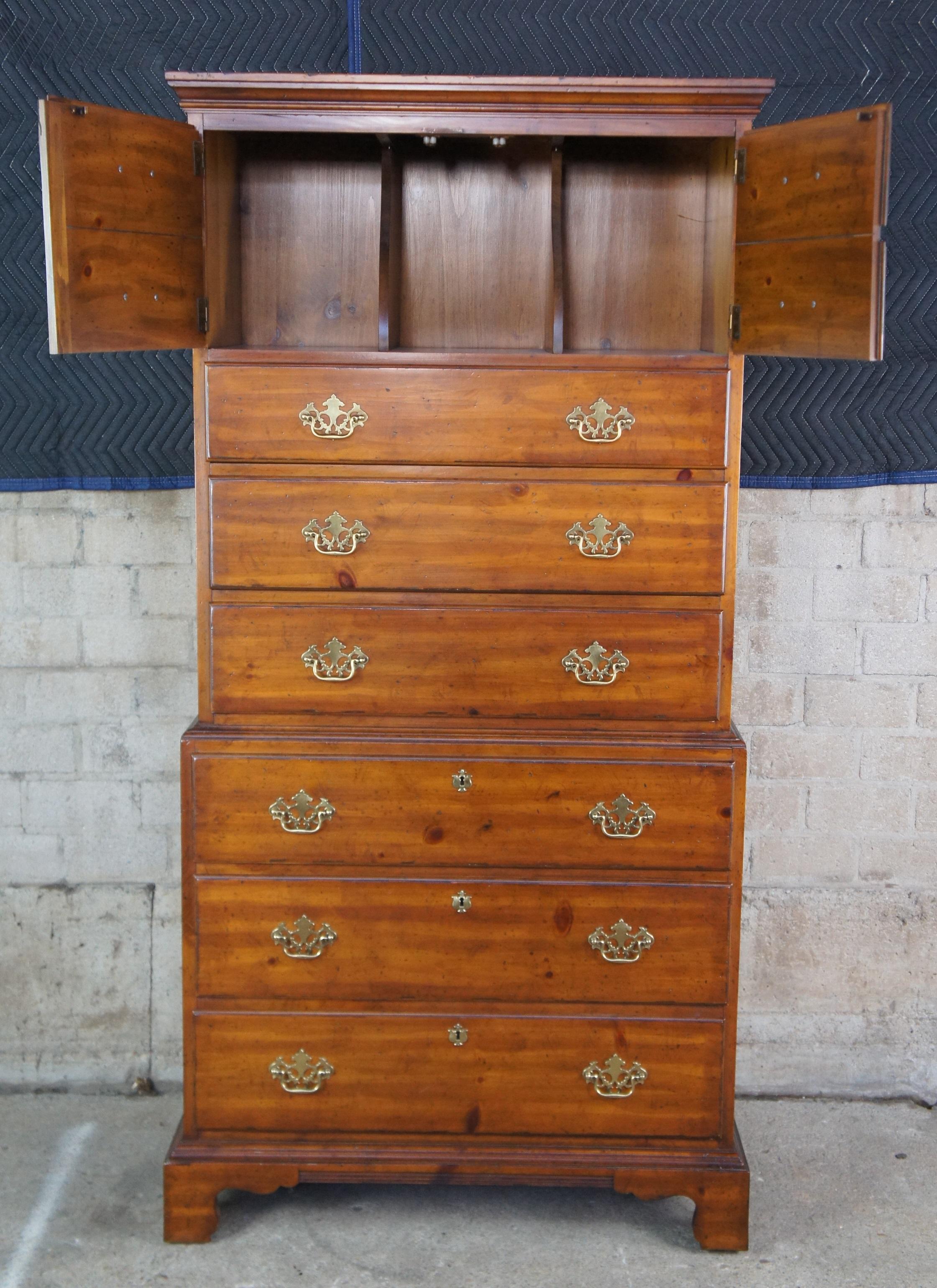 American Classical Rare Vintage Drexel Pine Heritage American Tour Highboy Tallboy Dresser 170-430