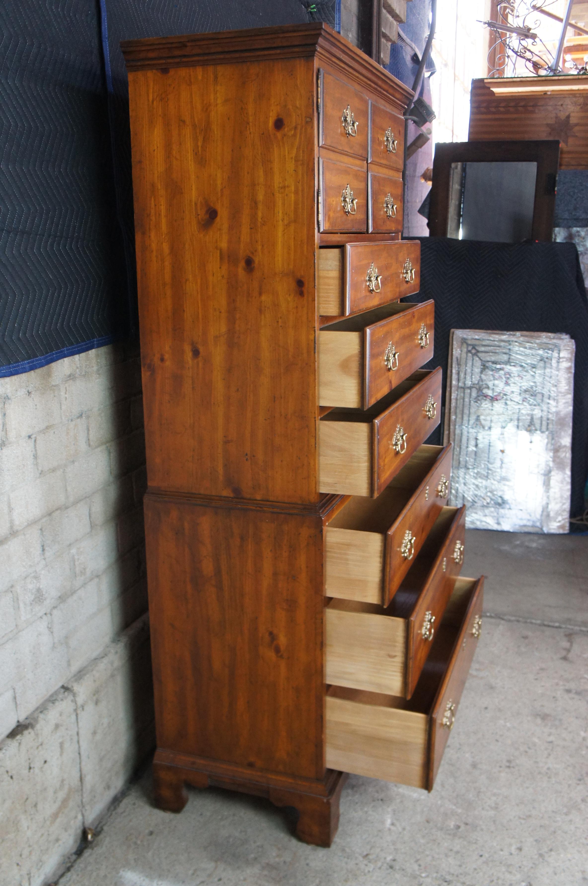 Rare Vintage Drexel Pine Heritage American Tour Highboy Tallboy Dresser 170-430 1