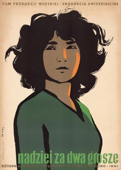 Rare Vintage Due soldi di Speranza Polish Poster by Waldemar Swierzy, 1953