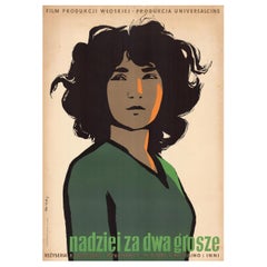 Rare Retro Due soldi di Speranza Polish Poster by Waldemar Swierzy, 1953