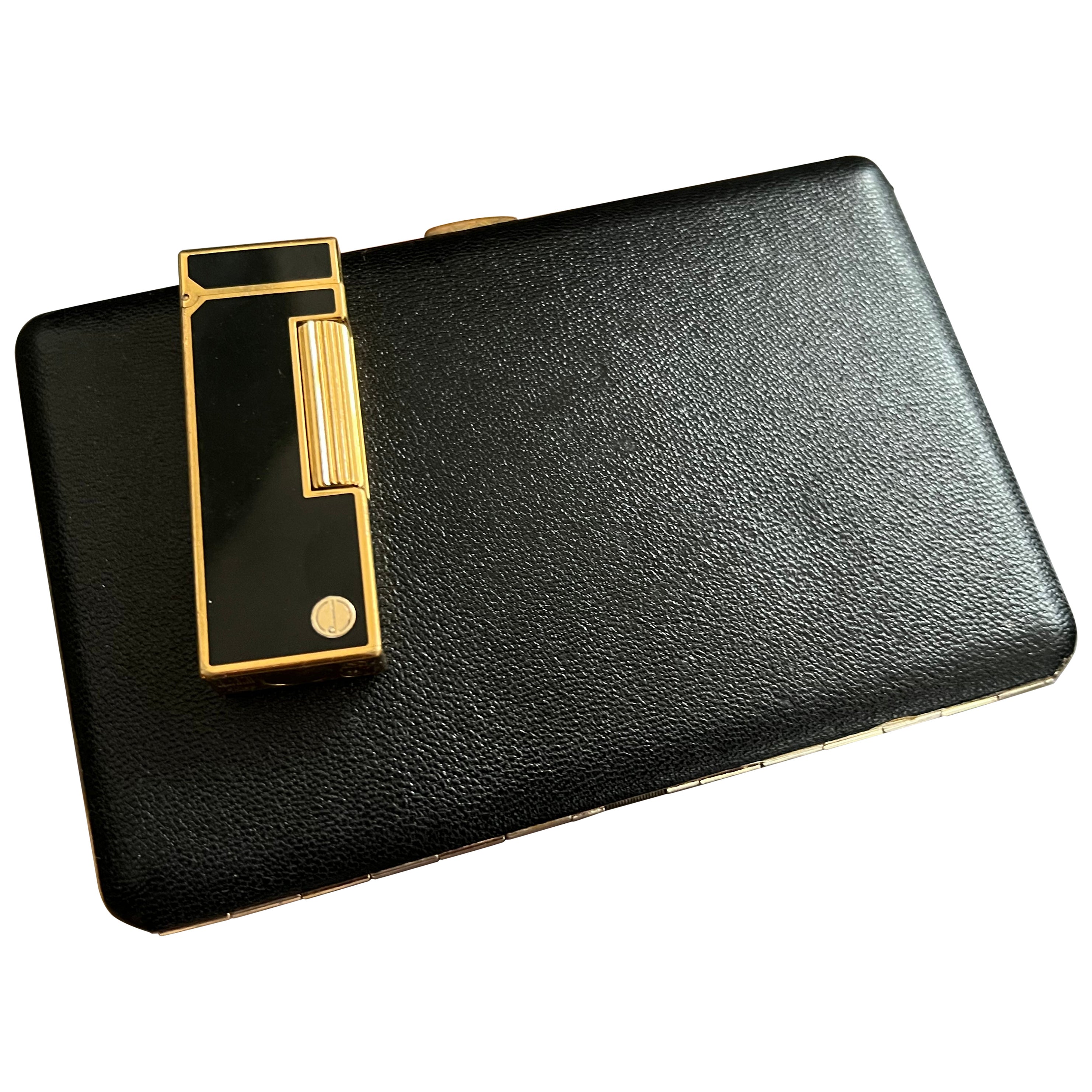 Rare Vintage Dunhill Cigarette Lather and Swiss Lighter Gift Set