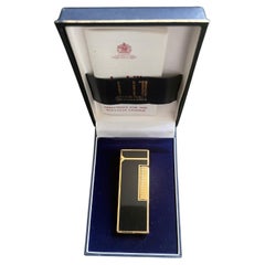 Rare Vintage Dunhill Gold Plated Black Lacquer Lighter Dunhill Original Case