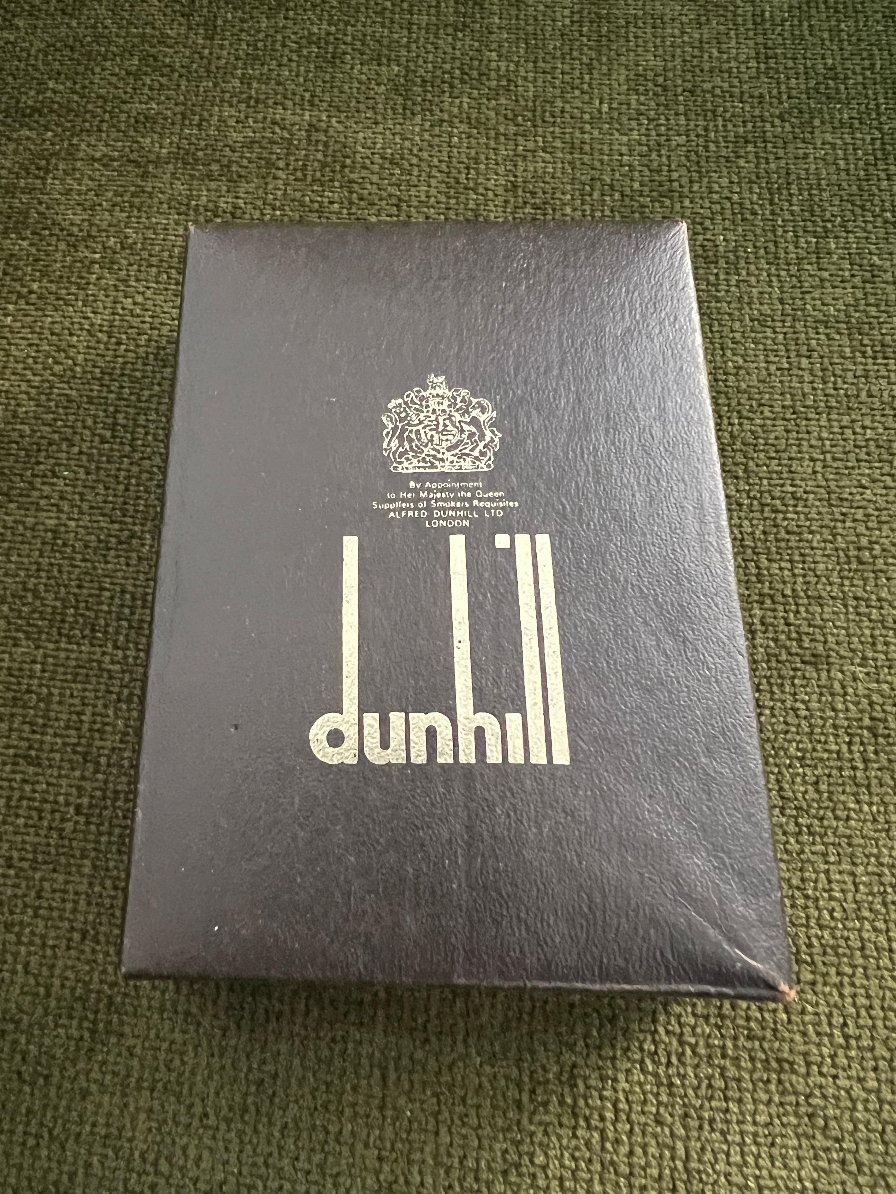 Rare Vintage Dunhill Vergoldet Schwarz Lack Feuerzeug Original Etui 6