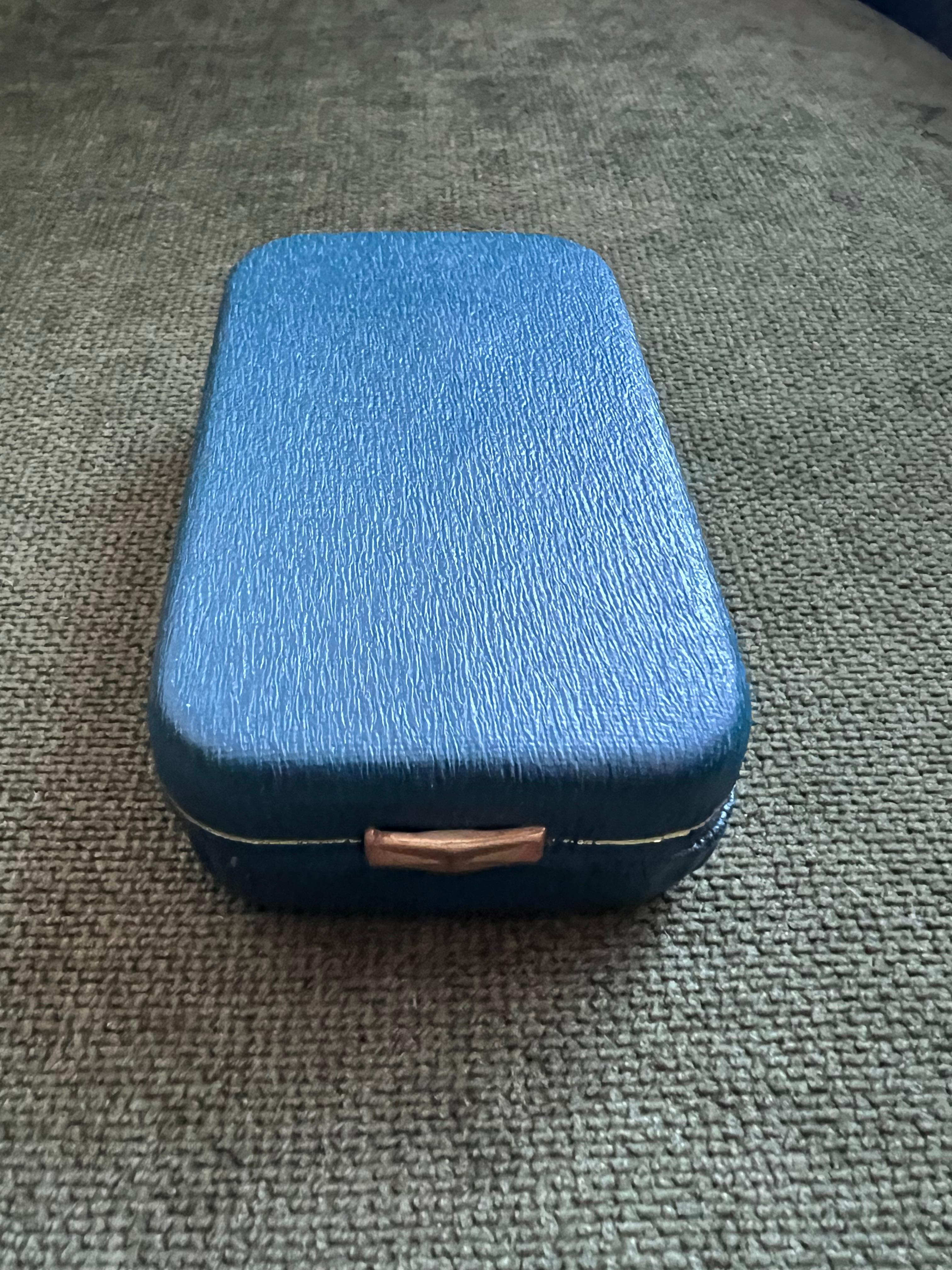 Seltene Vintage Dunhill Gold Plated Blue Marble Lacquer Feuerzeug Original Sky Case 1