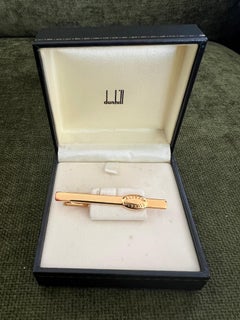 Rare Vintage Dunhill Gold Plated Tie Clip With Original Dunhill Case Circa 1960