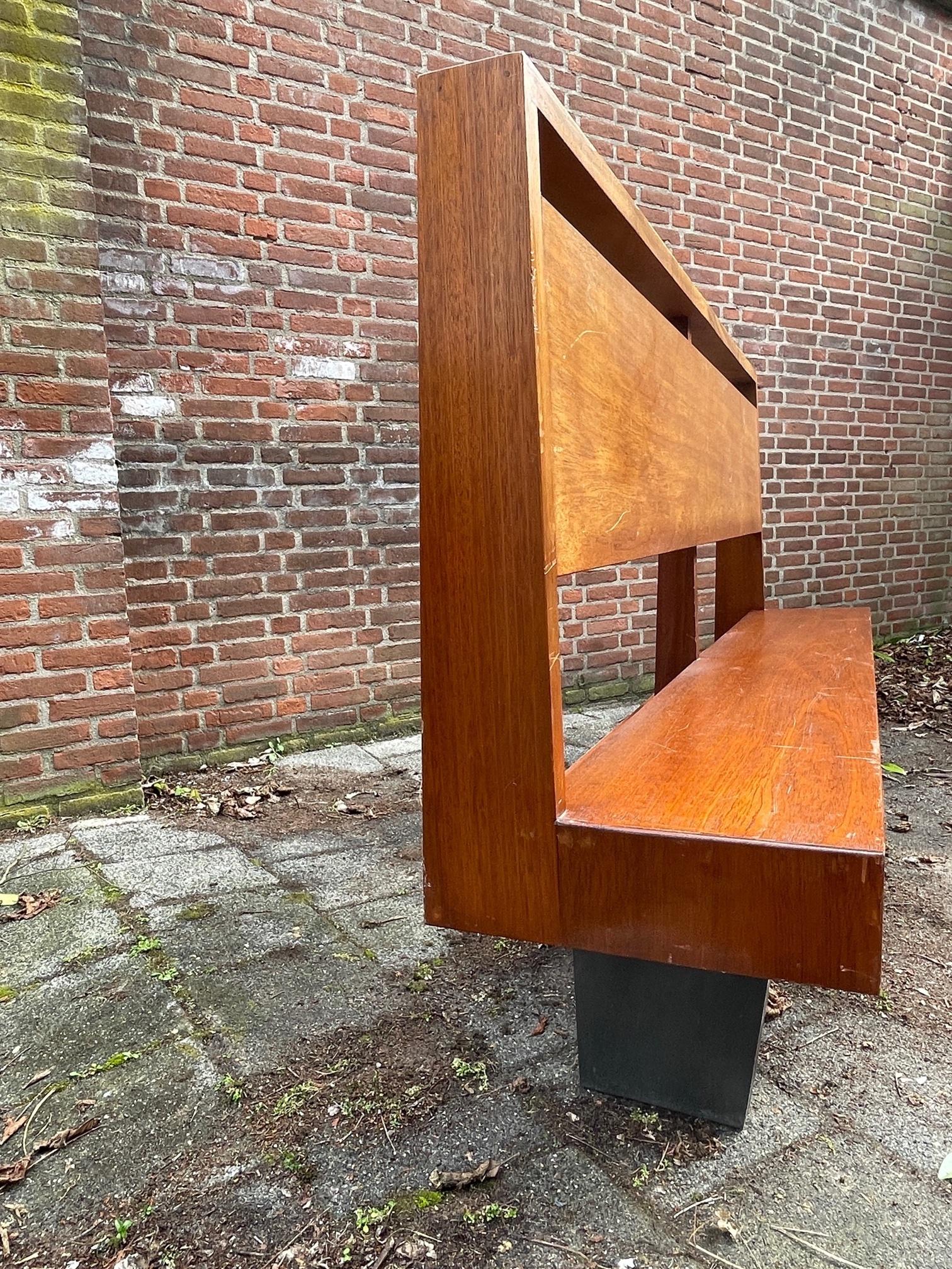 Rare Vintage Dutch Church Bench, 1960s For Sale 1