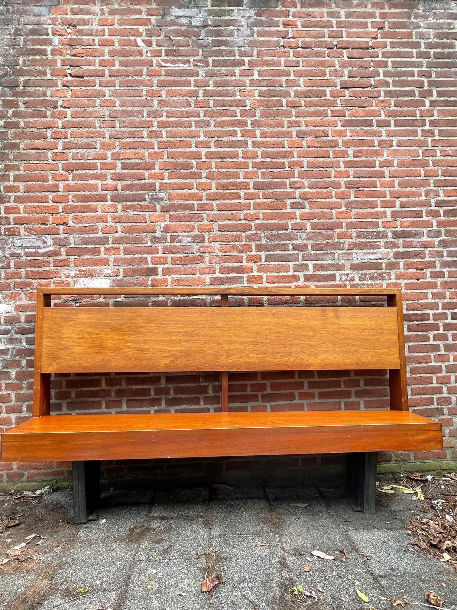 Rare Vintage Dutch Church Bench, 1960s For Sale 3