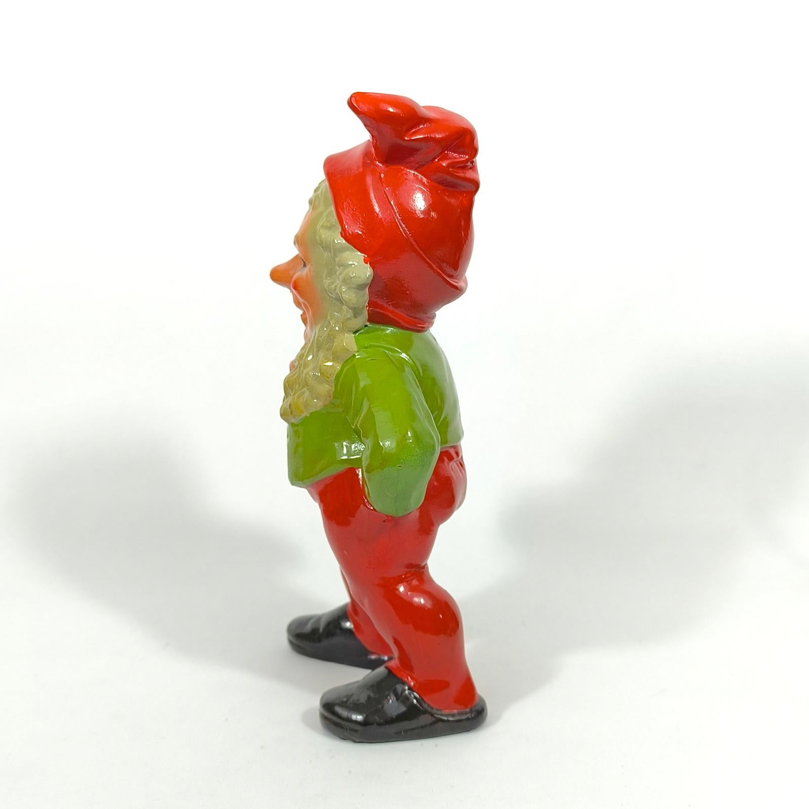 Raro enano vintage con portavelas, Alemania ca. 1950, Gnomo de Navidad en Excelente estado para la venta en Bochum, NRW