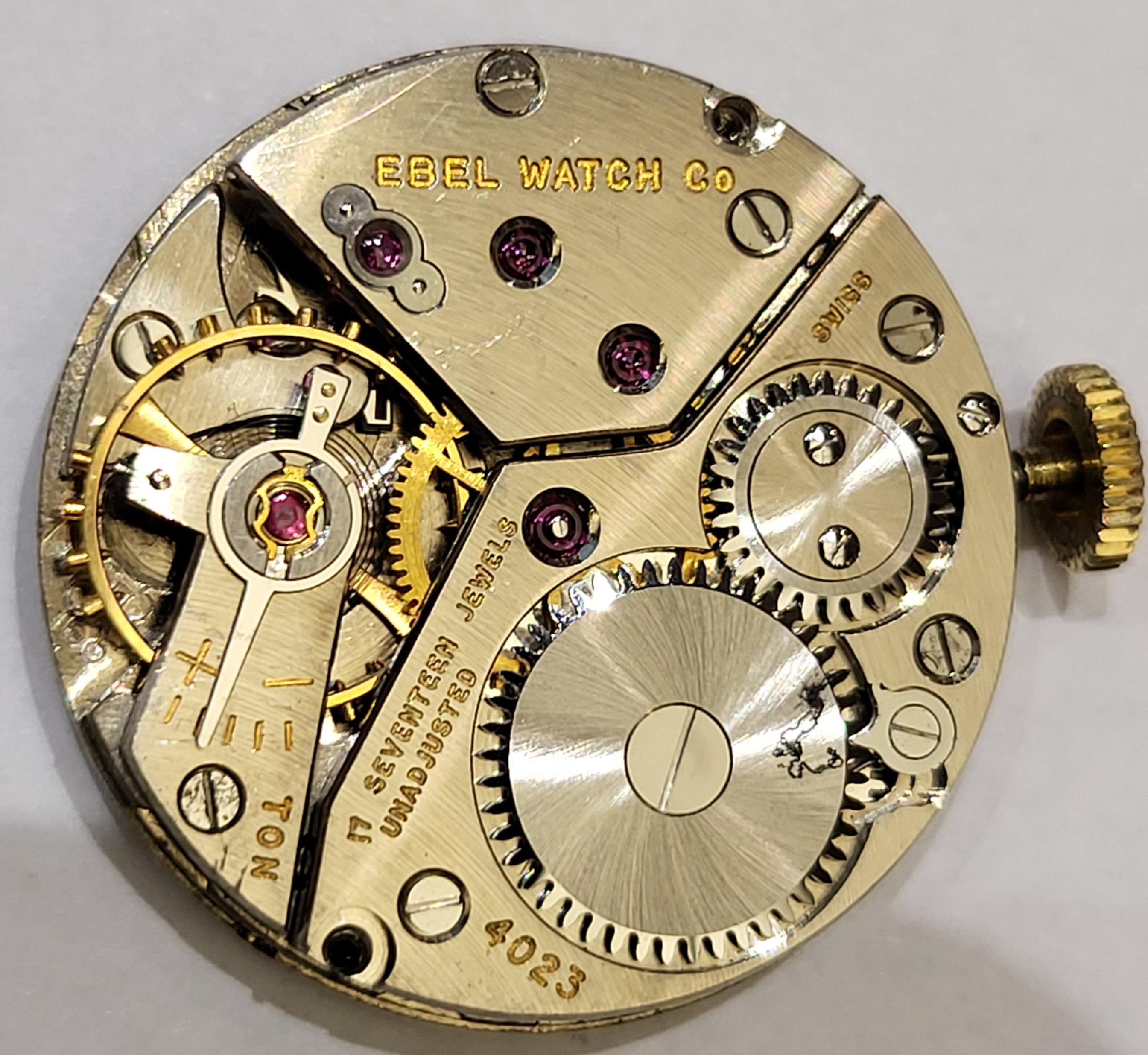 Rare montre de poche Ebel plaquée or en vente 4