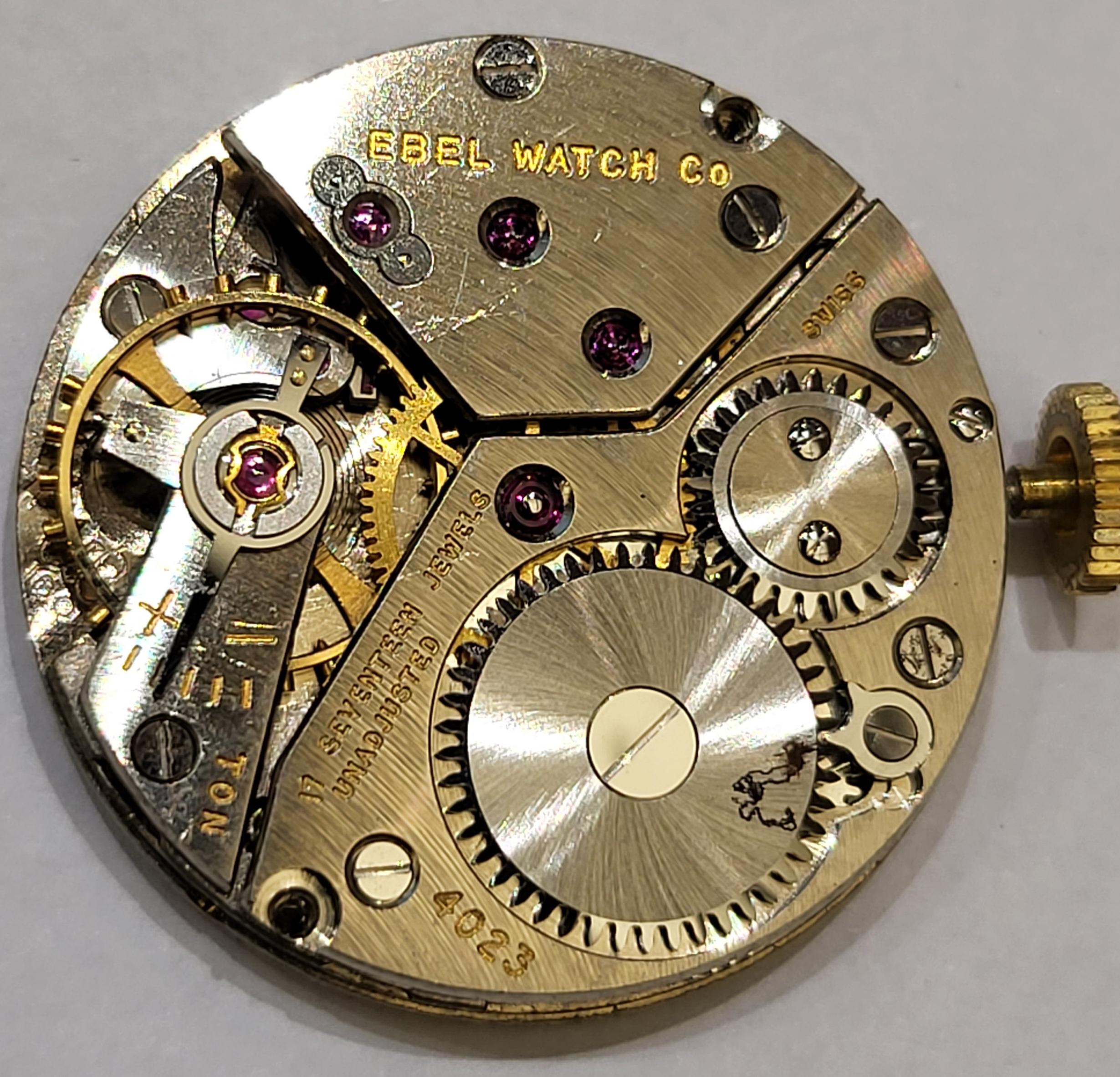 Rare montre de poche Ebel plaquée or en vente 5