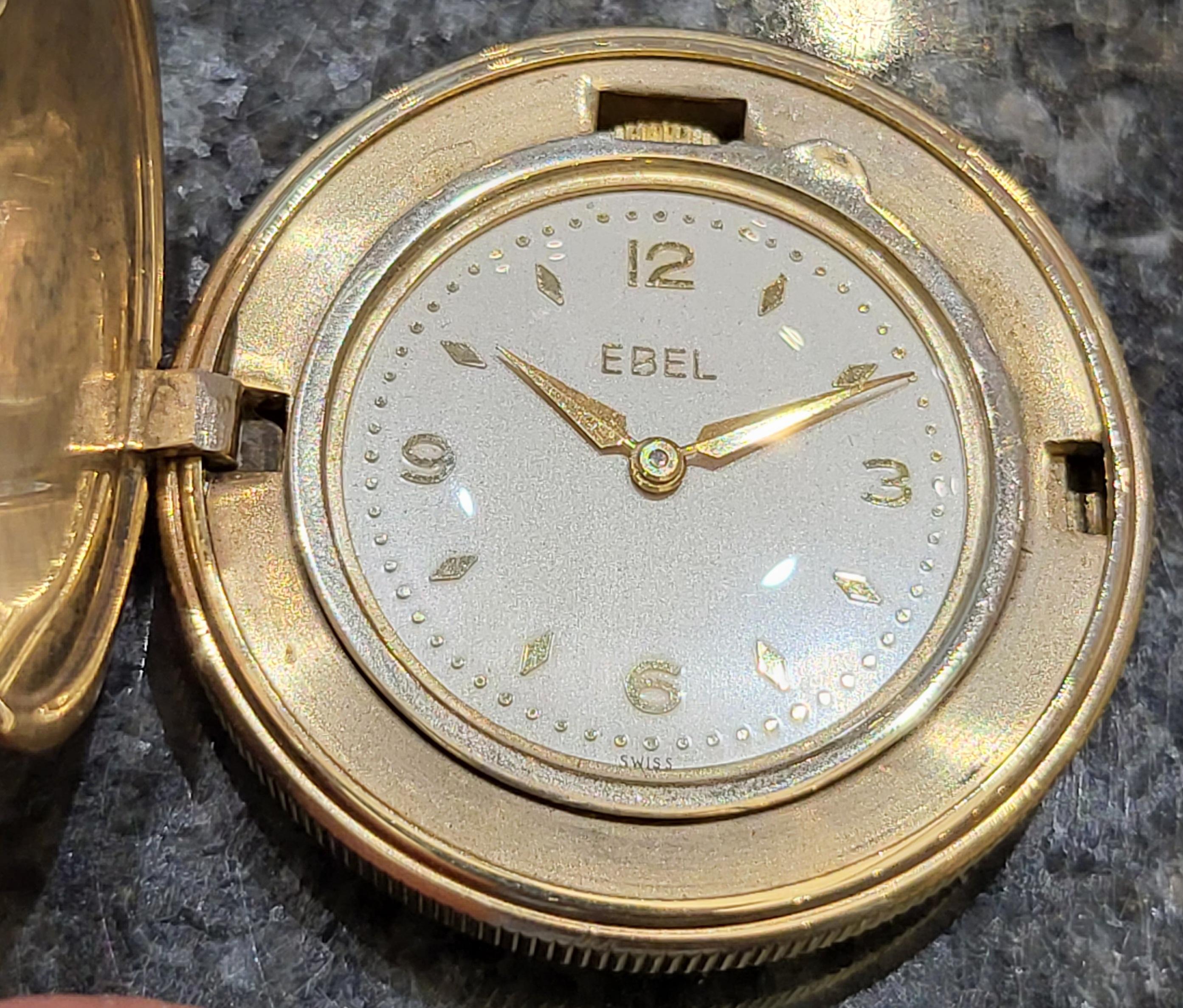 Rare montre de poche Ebel plaquée or Excellent état - En vente à Antwerp, BE