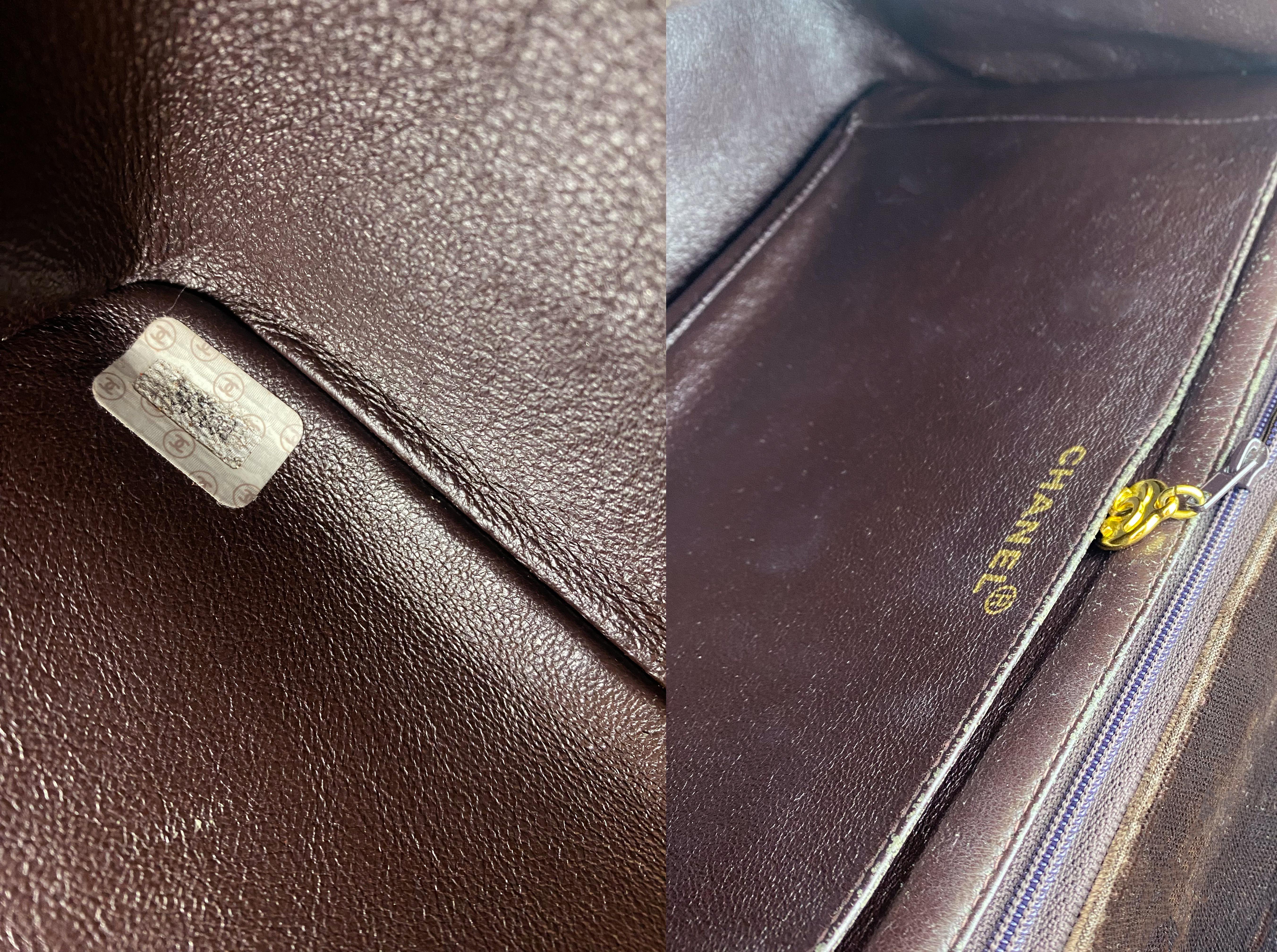 Rare Vintage F/W 1995 Chanel Velvet Chocolate Maxi Jumbo Flap Bag In Fair Condition For Sale In Baar, CH