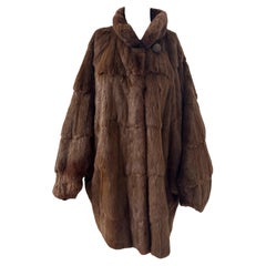 Rare Vintage Fendi Batwing Fur Coat in Squirrel or Petit-Gris