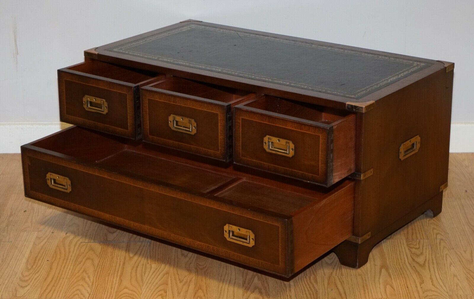 Hand-Crafted Rare Vintage Flamed Hardwood Military Campaign Low Chest of Drawers