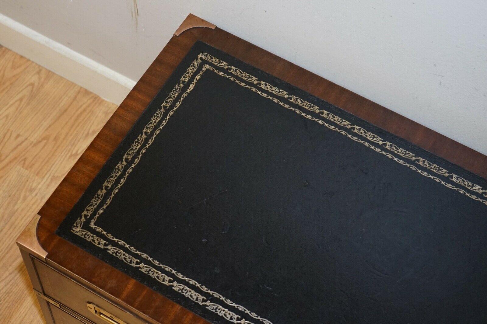 20th Century Rare Vintage Flamed Hardwood Military Campaign Low Chest of Drawers