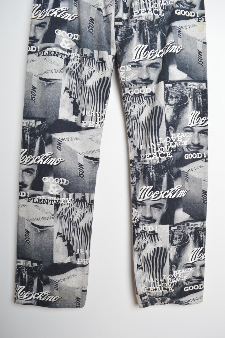 Pantalon Capri Vintage Moschino Jeans - Imprimé Léopard Années 90 - Taille 10 FR - État Très Bon