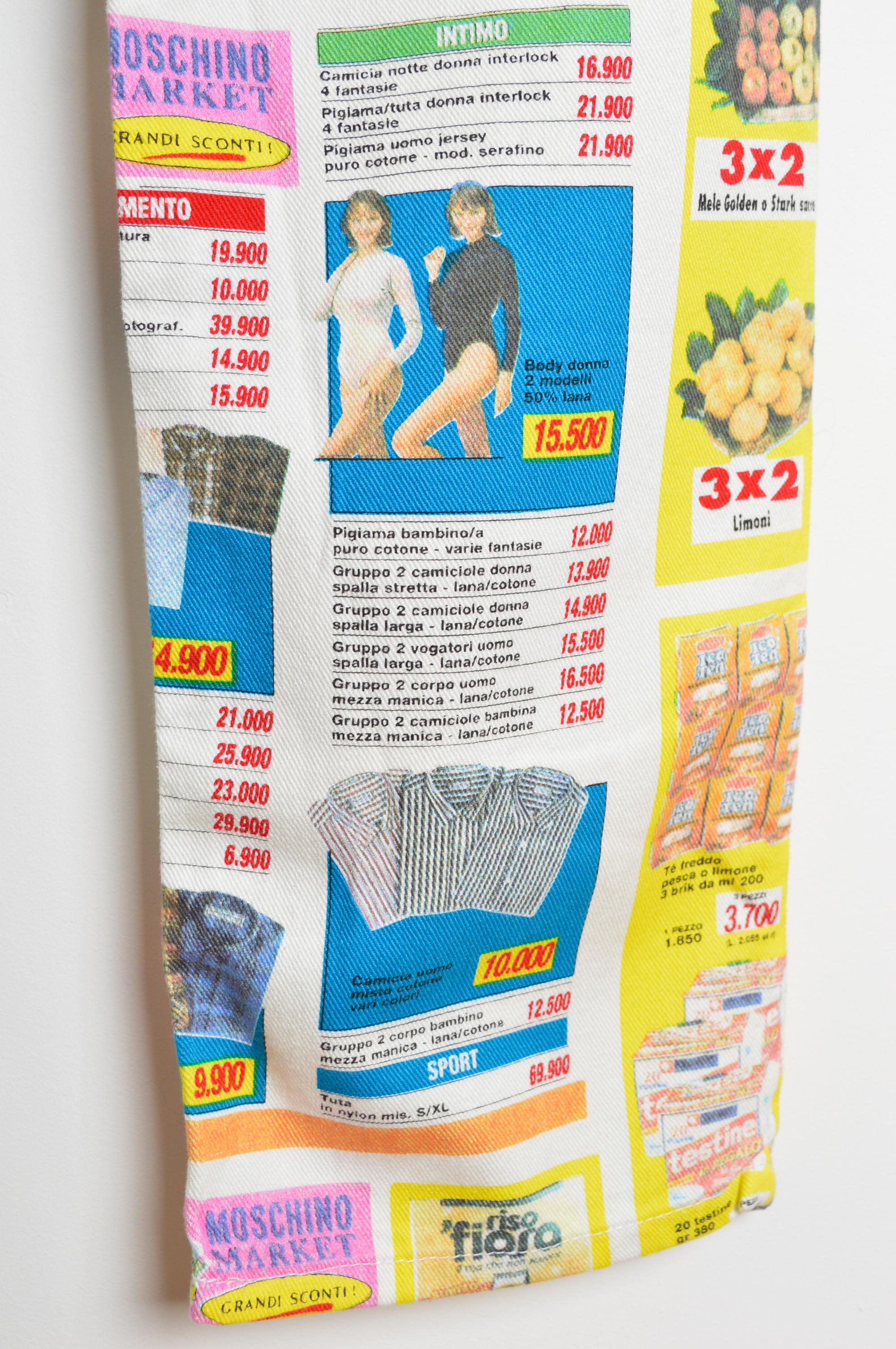 Seltene Vintage Franco Moschino Supermarkt Pop Art Druck Bunte Denim Jeans im Angebot 10