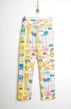 Raro Vintage Franco Moschino Supermarket pop art print Colorful denim Jeans