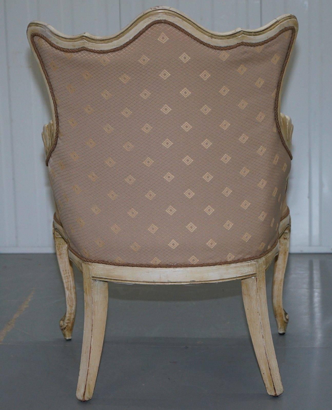 Hardwood Rare Vintage French Late 19th Century Occasional Armchair Shabby Chic Style