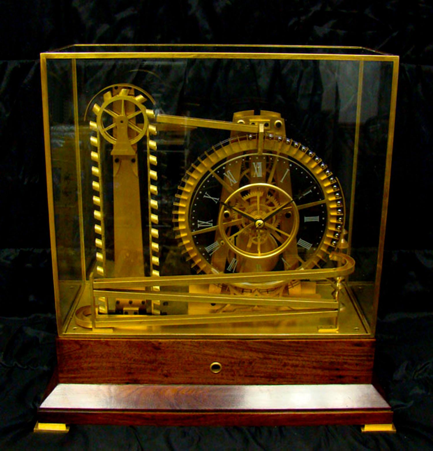 For your consideration is a mystery Water Wheel Industrial Ball Bearing Clock. It comes with an 8 day movement and keeps very good time!! This water wheel industrial clock has a big paddle wheel on the right side which hold a a set of small steel