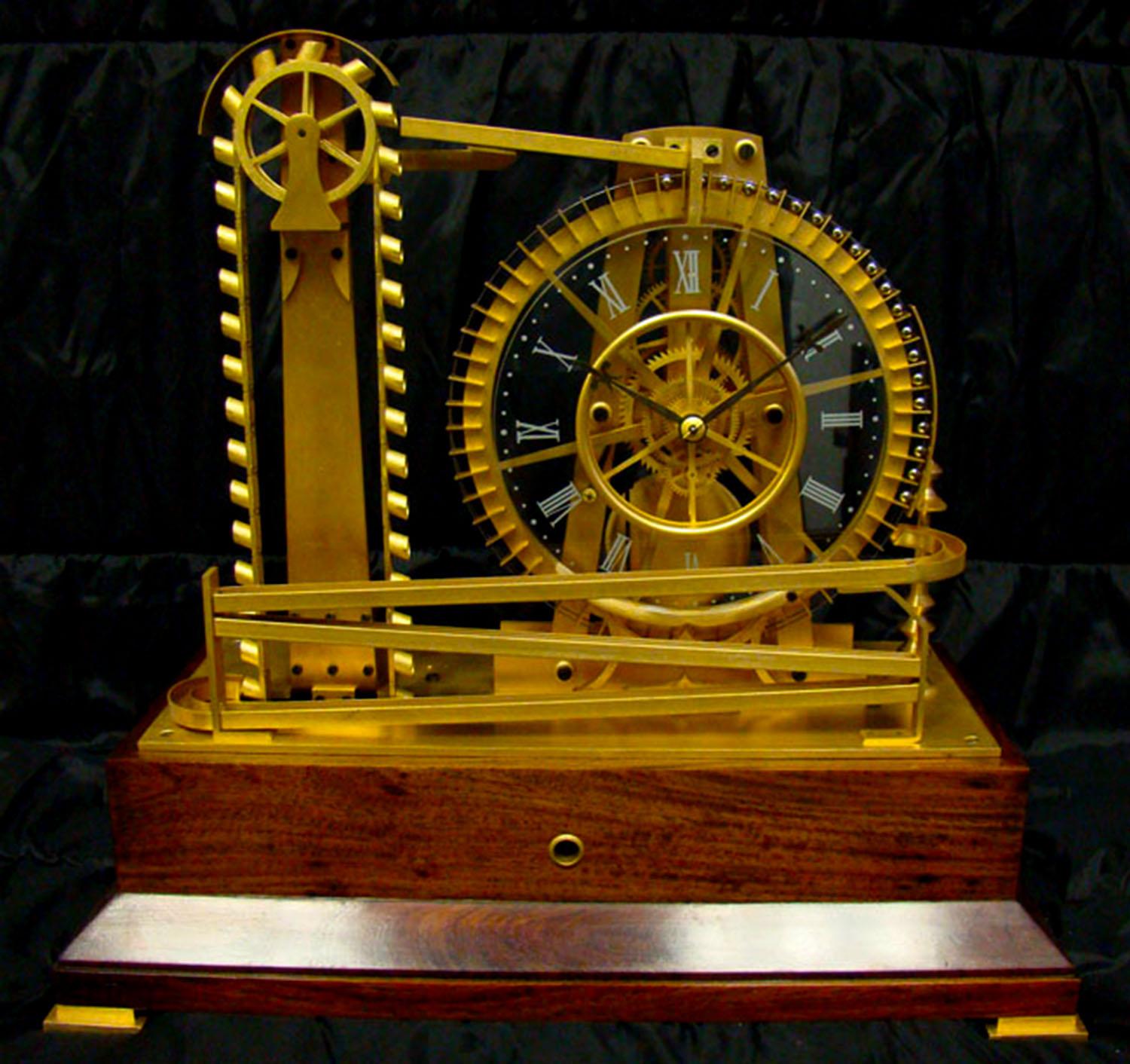 Rare horloge industrielle vintage Mystery de 8 jours à roues roulantes et à boules, style français Bon état - En vente à Danville, CA