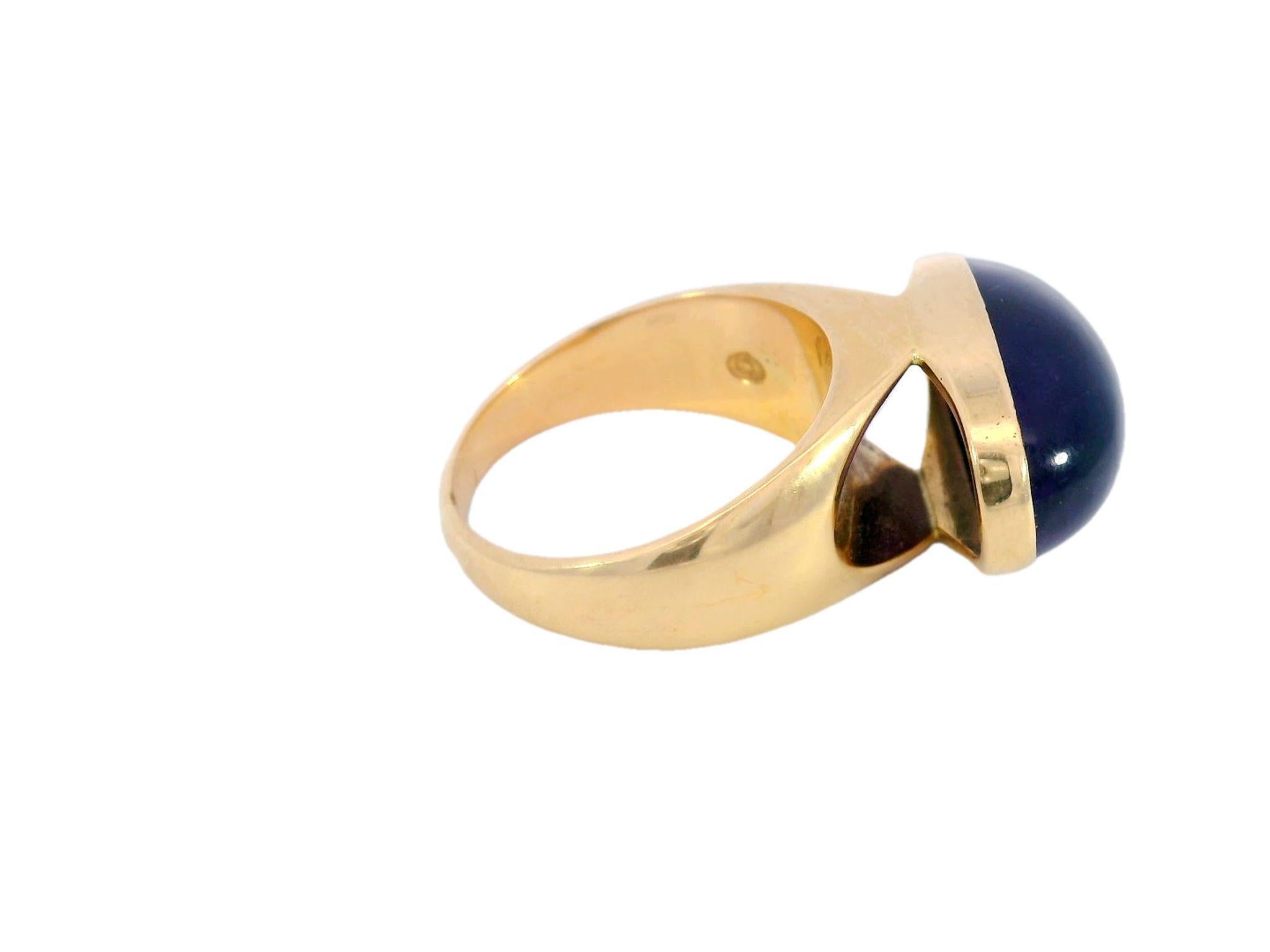 Rare Vintage Georg Jensen Amethyst Ring Attributed to Tuk Fischer 18k YG In Good Condition In Fairfield, CT
