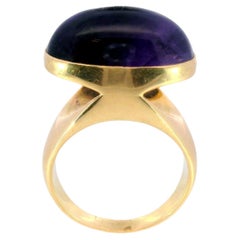 Raro anillo vintage Georg Jensen de amatista atribuido a Tuk Fischer 18k YG