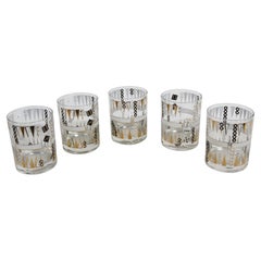 Raro Juego de Copas de Bar Vintage Georges Briard con Tema de Backgammon de Bola Baja - 5