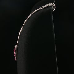 Rare Vintage Gillott & Co. Detachable Pendant Ruby and Platinum Necklace