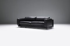 Seltenes Vintage Gradual Lounge Sofa aus schwarzem Leder von Cini Boeri für Knoll, Vintage