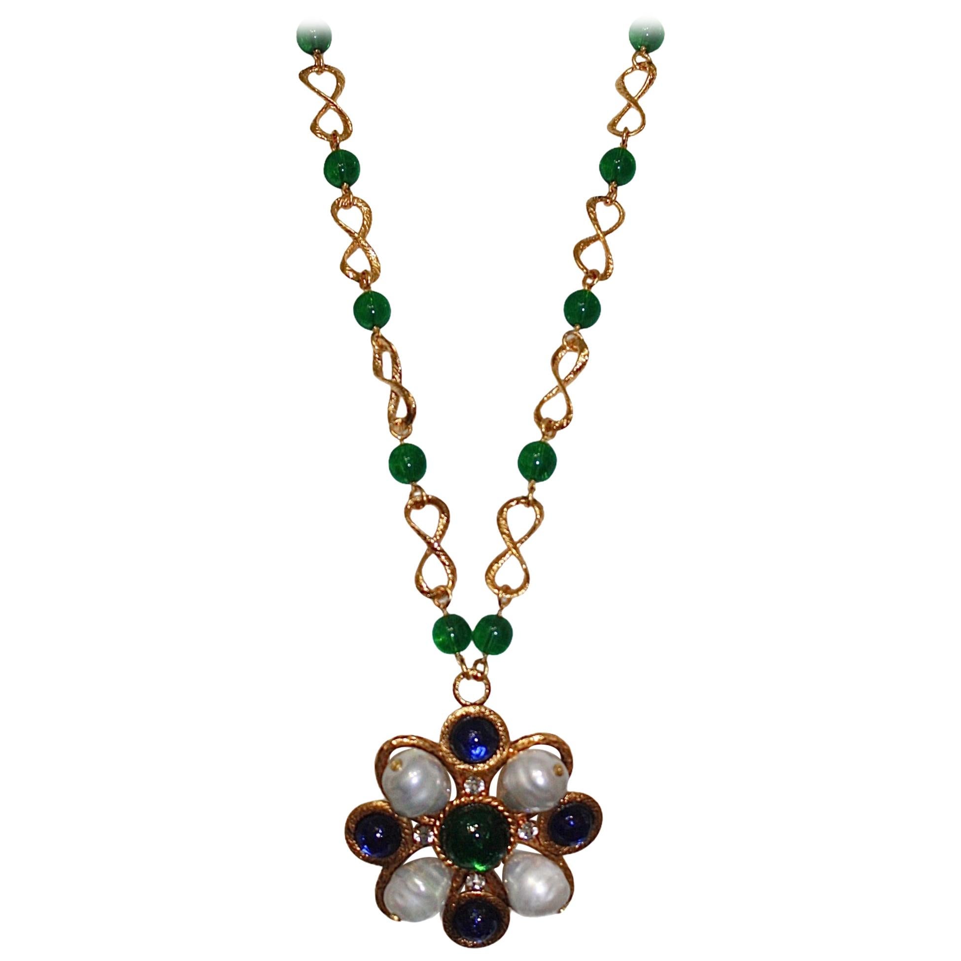Rare Vintage Gripoix For Chanel Pendant Circa 1990s