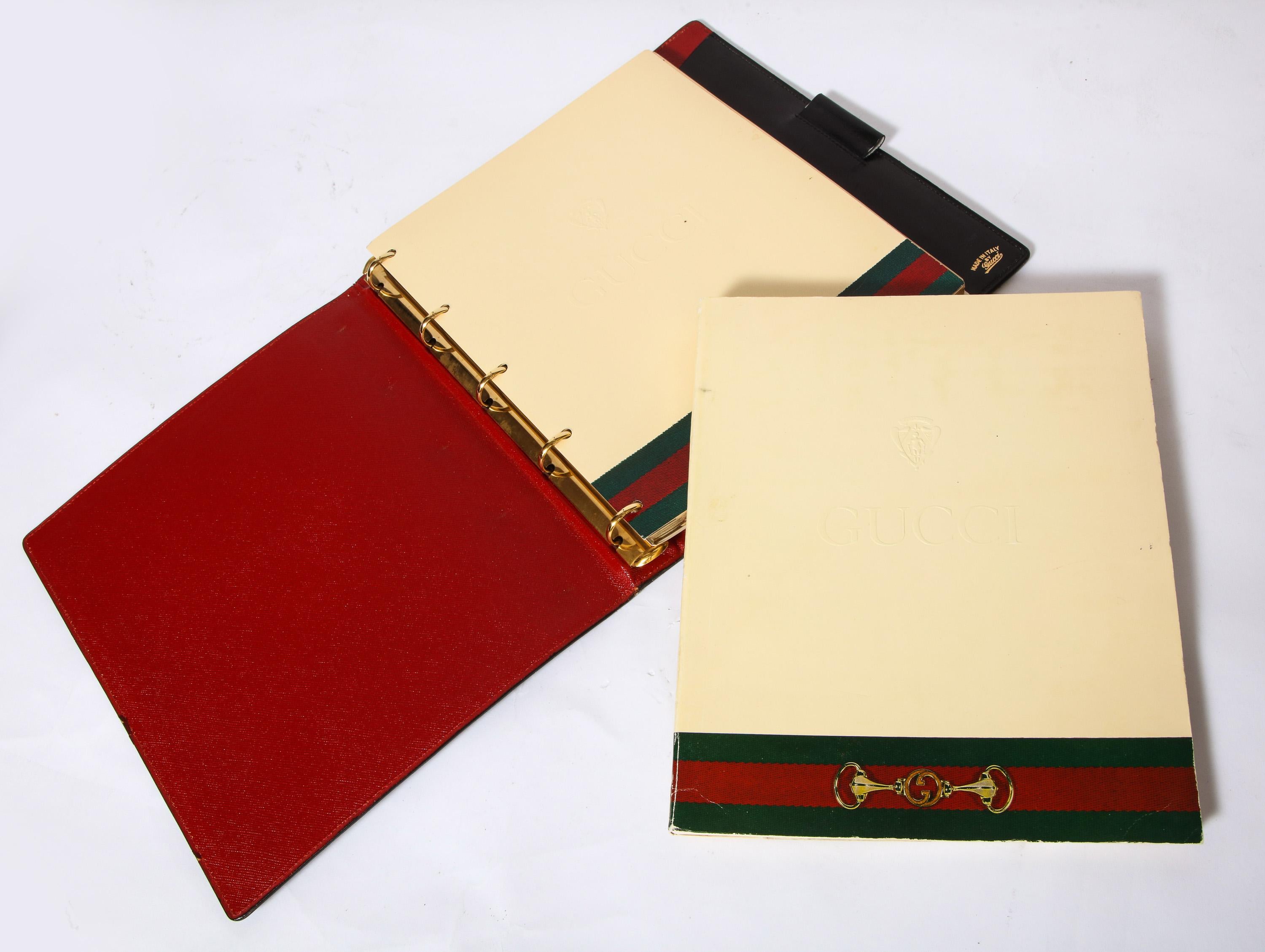 20th Century Rare Vintage Gucci 8 Piece Executive Italian Leather Desk Set Accessories, 1979