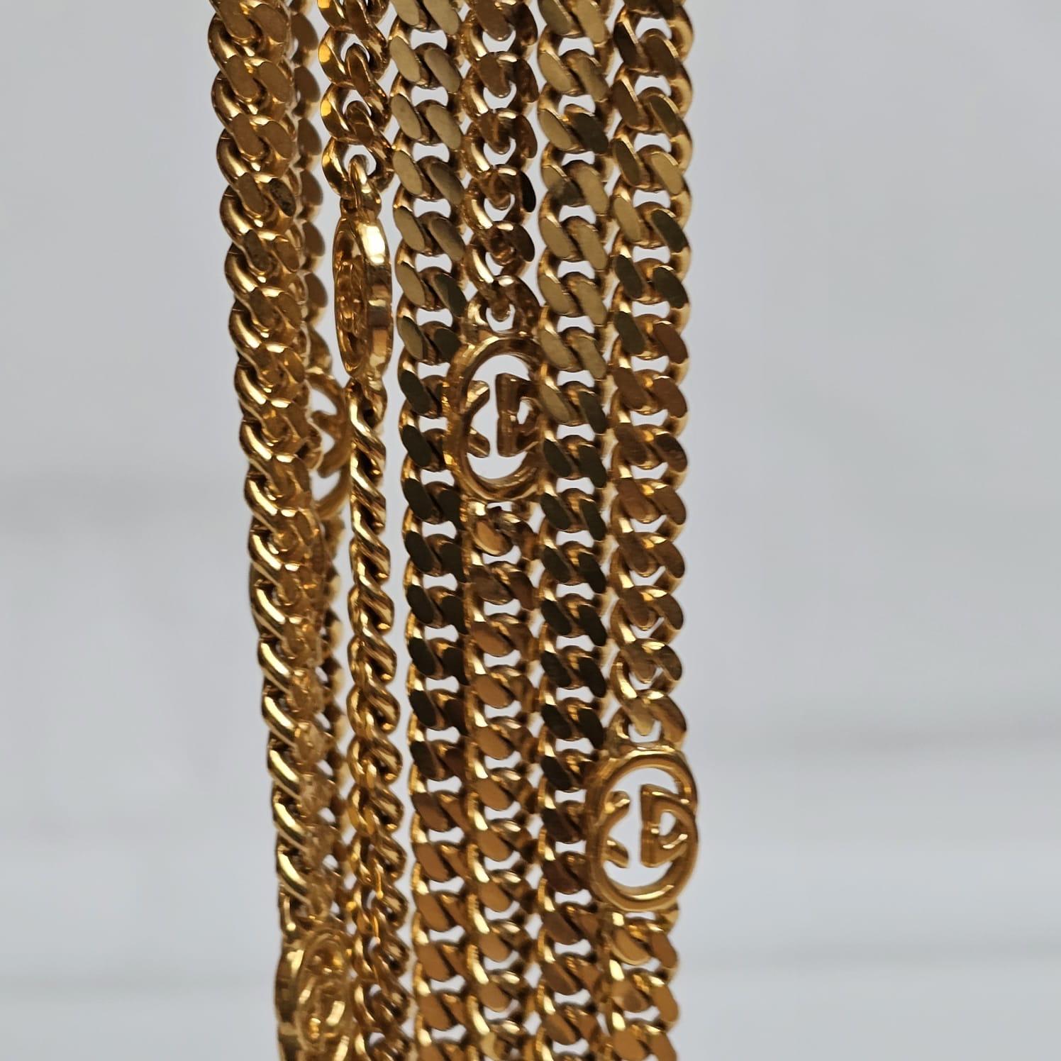 Rare Vintage Gucci Gold Chain Layered Belt 6