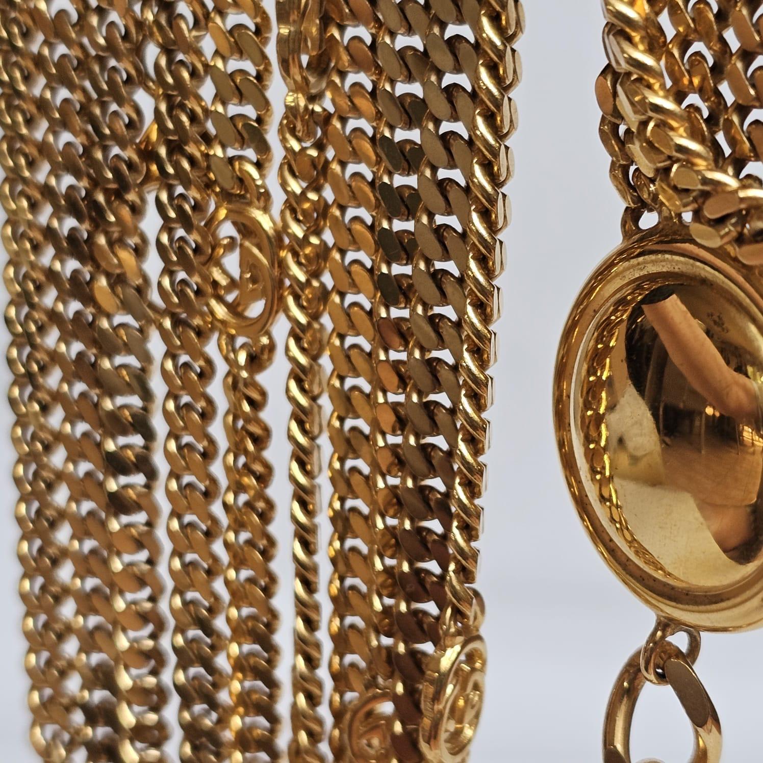 Rare Vintage Gucci Gold Chain Layered Belt 9
